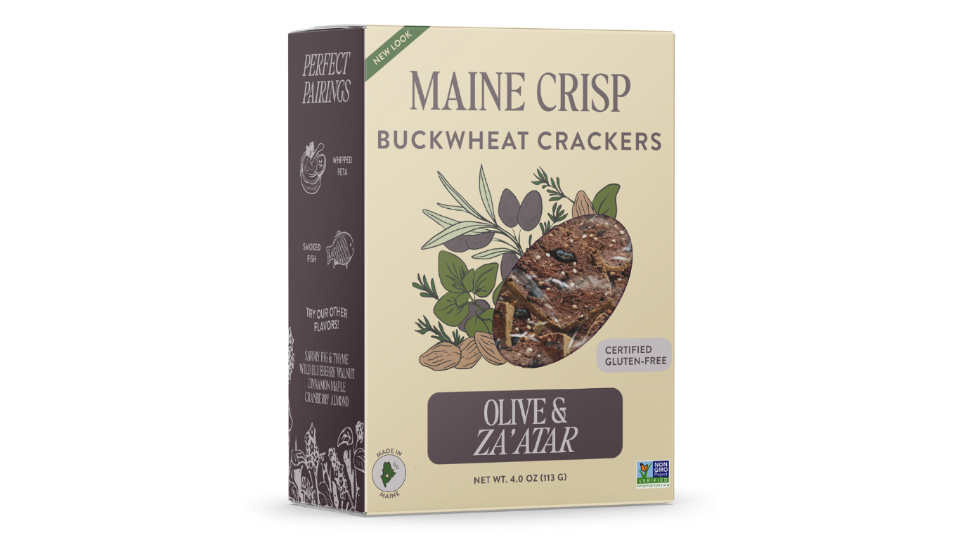 Maine Crisp Debuts New Plant-based Crisp, Olive & Za’atar, at 2023 Summer Fancy Food Show
