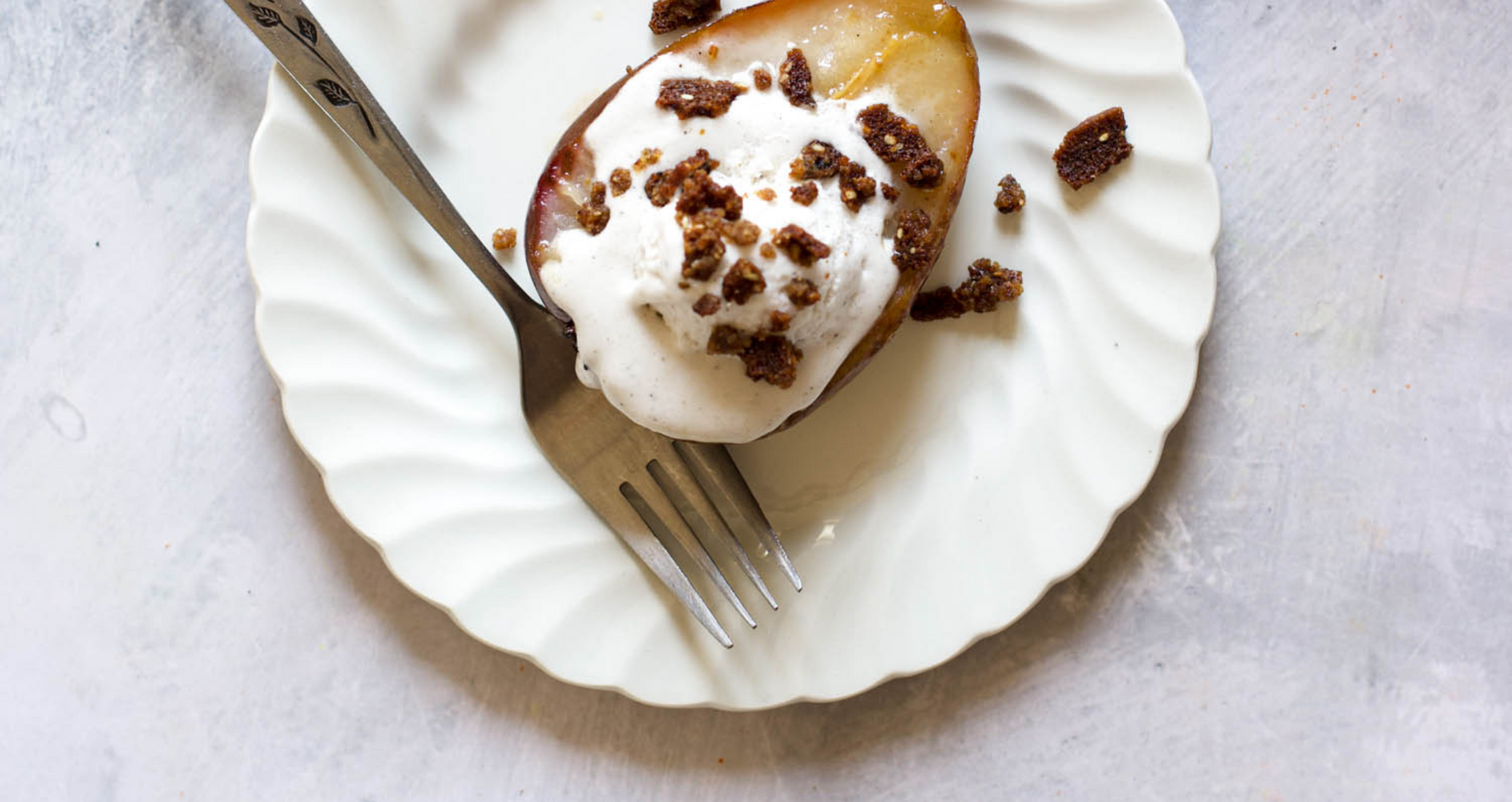 Maple Roasted Pears with Brown Sugar Crisp Crumble
