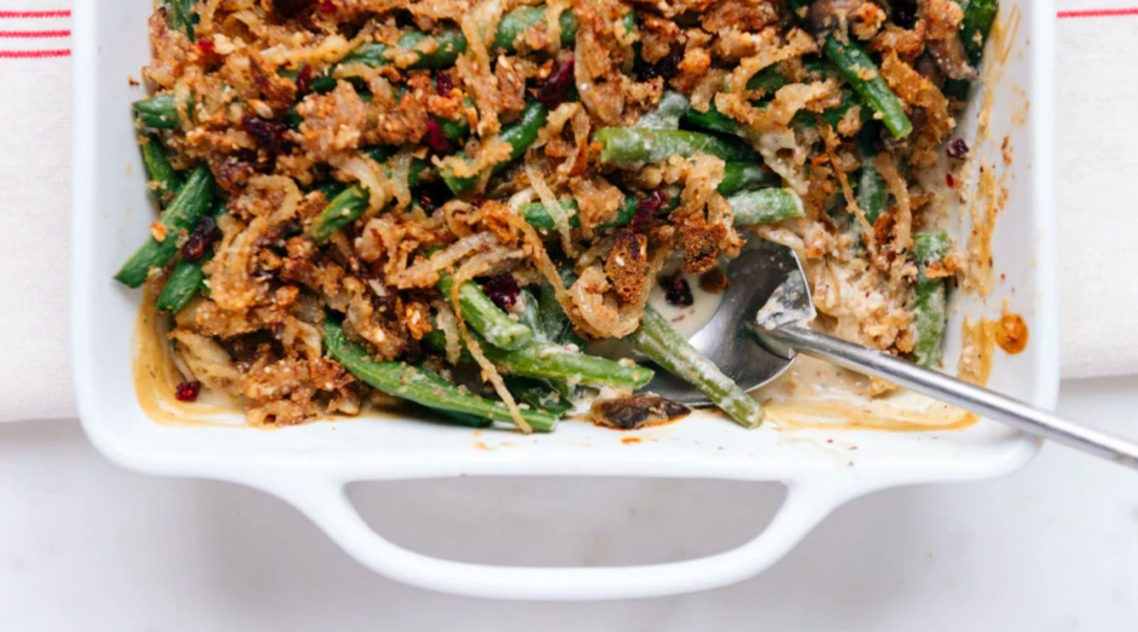 Crispy Green Bean Casserole With Cranberry Almond Crisp Crunch