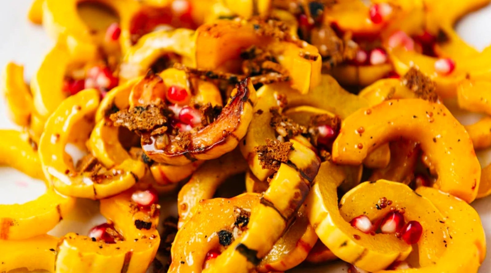 Roasted Delicata with White Balsamic, Walnut & Whole Grain Mustard Vinaigrette and Wild Maine Blueberry Crisp Crumble